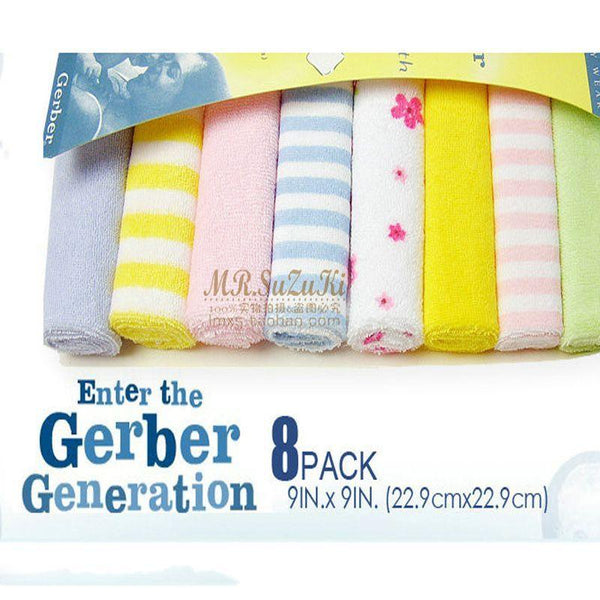 8Pcs Baby Infant Bath Towel Washcloths Bathing Feeding Wipes Cloth Baby Wash Cloth Soft for Newborn Kids Baby Care Nursing Towel - Totostore