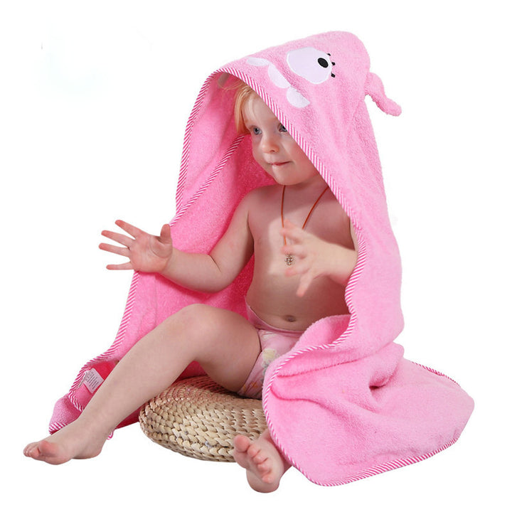 Kids 100 Cotton Animal Hooded Towel - Toddler Bathrobe for Boys and Girls - Spring Cartoon QWA - Totostore