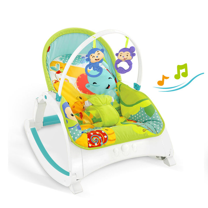 Foldable Storage Baby Rocking Chair with Soothing Toys - Perfect for Nursery or Travel - Totostore