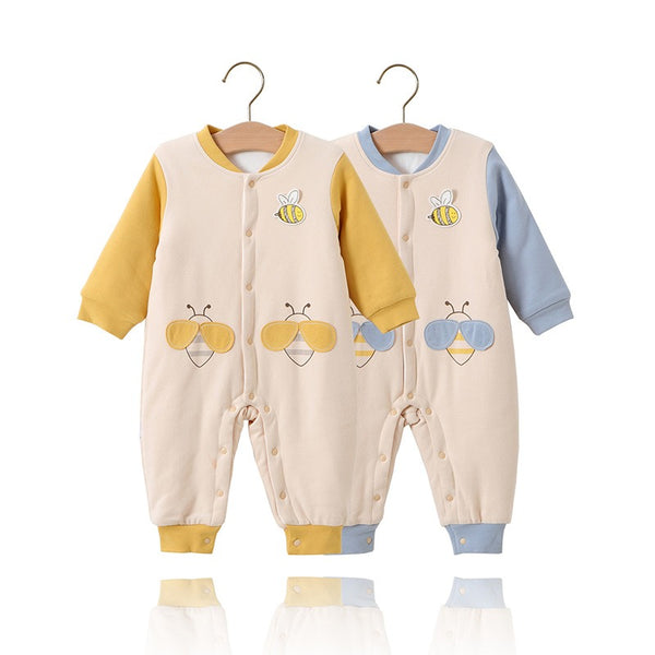 Class A Pure Cotton Baby Romper - Three-Layer Mixed Fabric for Warmth Comfort Autumn Winter Collection - Totostore