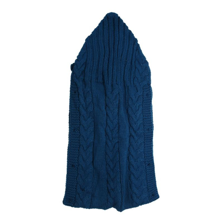 Soft Crochet Knitted Hoodie Swaddle Wrap for Warm Baby Sleep - Wool Blends Hooded Infant Sleeping Bag - Totostore