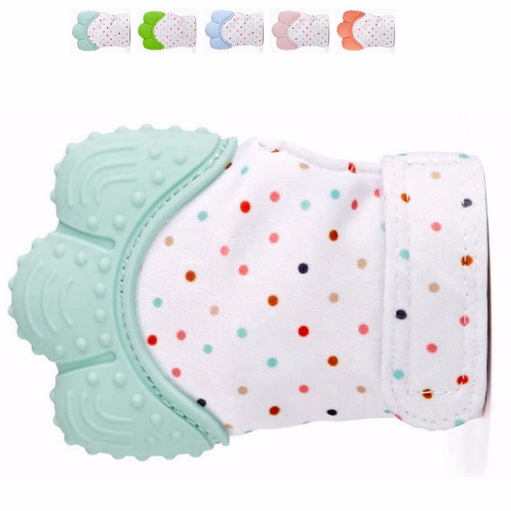 Silicone Teething Mittens - Newborn Gloves with Sound Teether Wrapper - Totostore