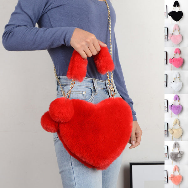 Plush Valentines Day Handbag  Soft and Chic Womens Party Bag