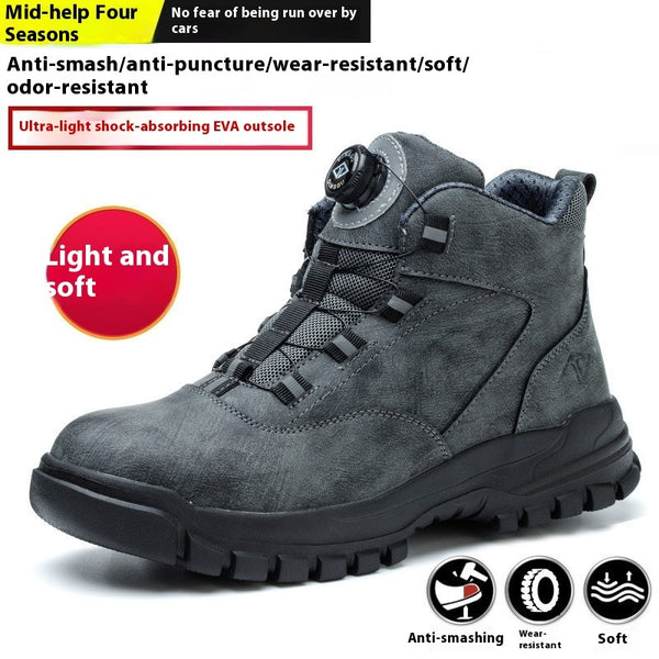 Steel Toe Button Safety Shoes - Ultimate Protection for Men and Women