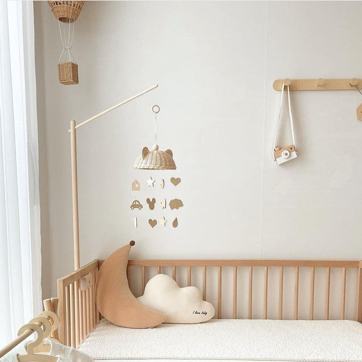 Beech Hanging Rotary Bell Bed Stand for Soothing Babys Slumber - Perfect for Little Ones - Totostore