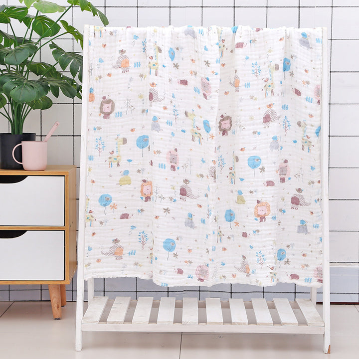 Six-Layer Seersucker Quilt Baby Bath Towel - Soft and Luxurious - Totostore