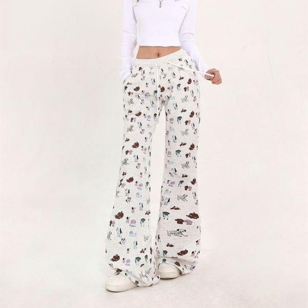 Printed Elastic Waist Sweatpants - Comfortable and Stylish for Sports and Lounging