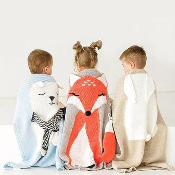 Adorable Animal Cartoon Baby Blanket - Perfect for Cozy Snuggles and Photo Ops