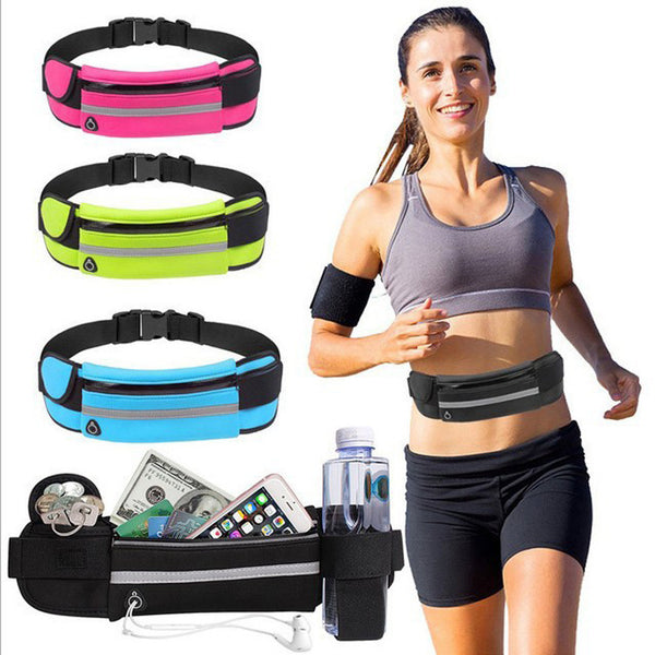 Fitness Waist Bag for Hiking Cycling and Workouts - Slim Fanny Pack with Pocket for Running and Jogging - Sports Gym Belt