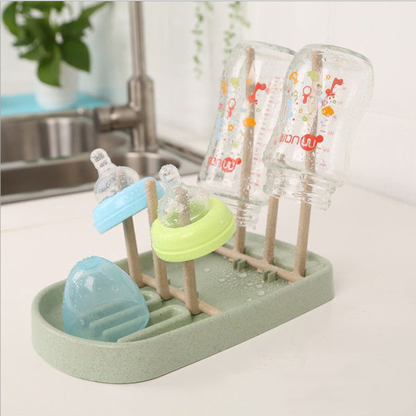 Compact Baby Bottle Drying Rack with Drain Water Cup Holder and Storage Box - Convenient Space-Saving Solution - Totostore