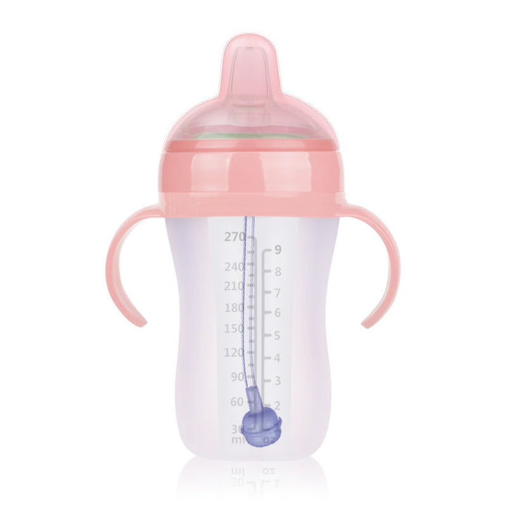 Silicone Baby Feeding Bottle Anti-Colic and Anti-Fall with Handle 255 max lengthSilicone Baby Bottle Anti-Colic Anti-Fall Design Easy-Grip Handle - Totostore