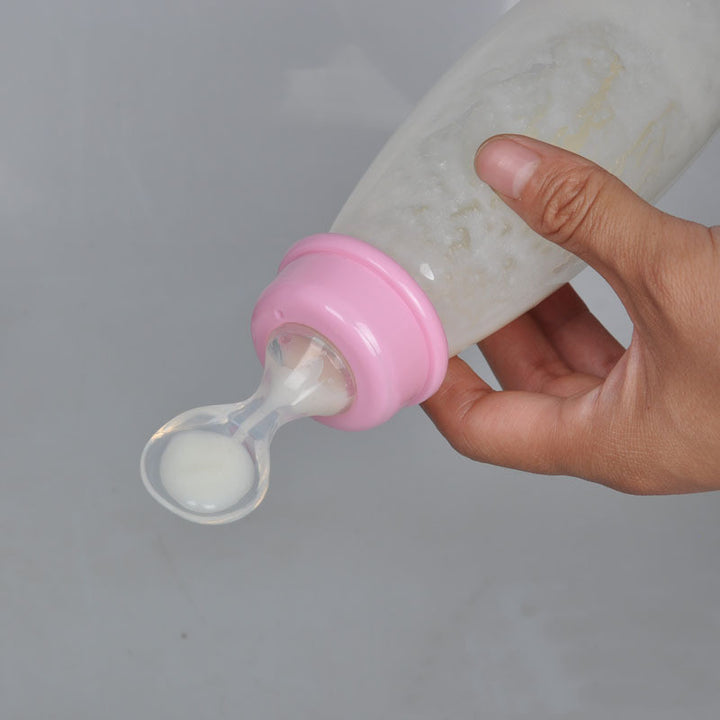 Soft Head Baby Rice Cereal Bottle Baby Training Pp Bottle Squeeze Spoon - Totostore