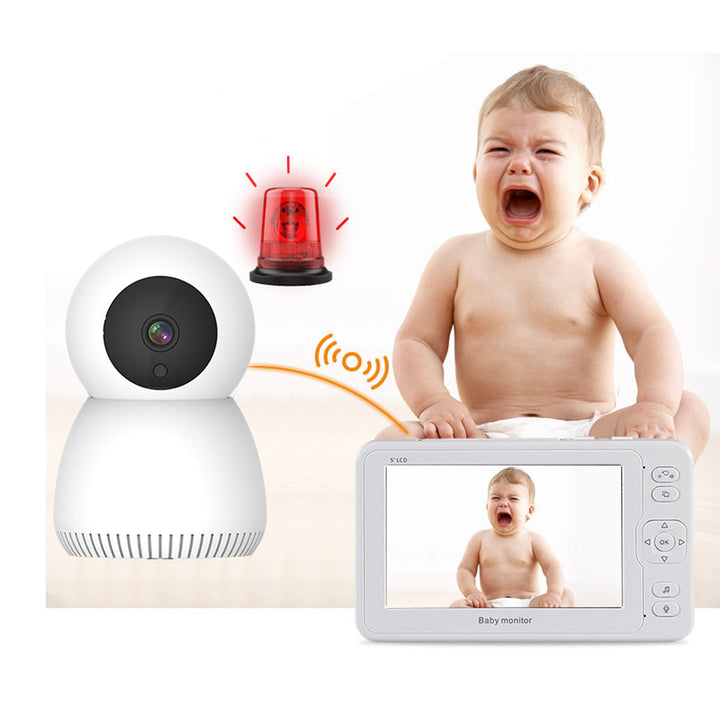 5 Large Screen Baby Monitor 1080P HD Baby Care Device for Home High-Definition Baby Monitor - Totostore