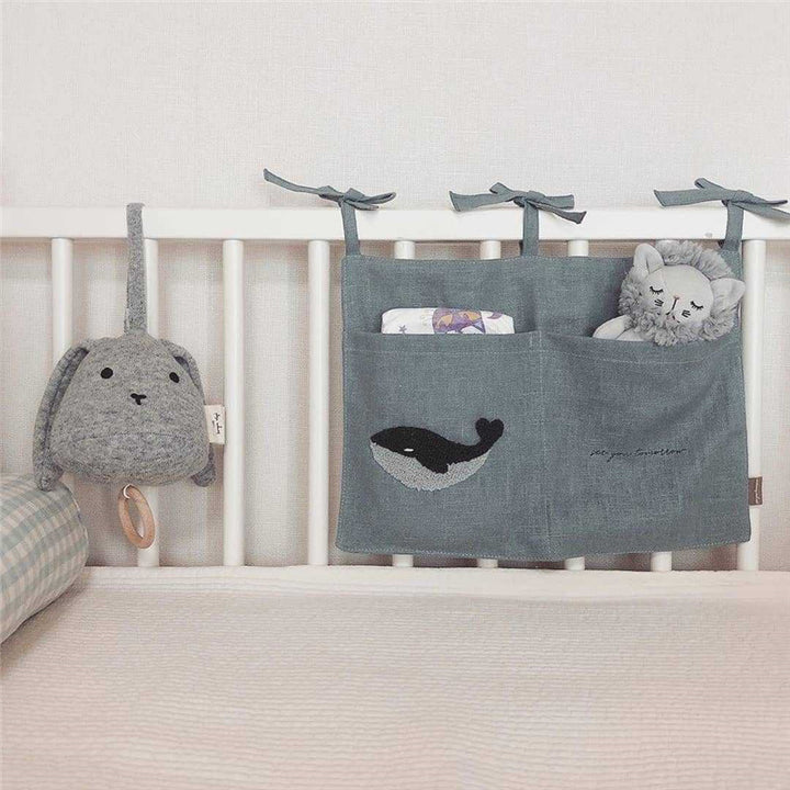 Embroidered Cotton Linen Baby Bed Hanging Bag for Carriages - Eco-Friendly Quality Material - Totostore