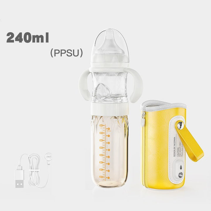 USB Constant Temperature Baby Feeding Bottle with Thermal Insulation Cover - Quick Flush Included - Totostore