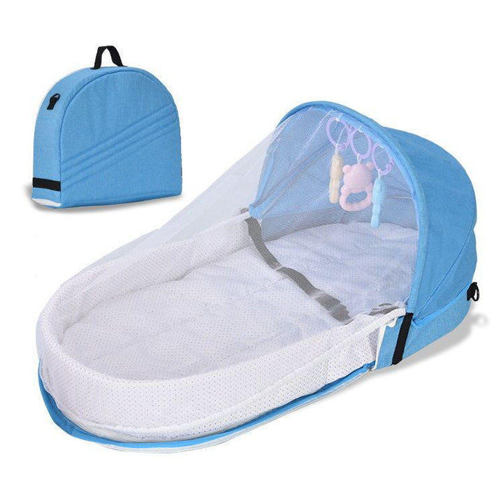 Foldable Anti-Pressure Bionic Travel Crib for Newborns - Convenient Middle Bed Isolation for Easy Travel - Totostore