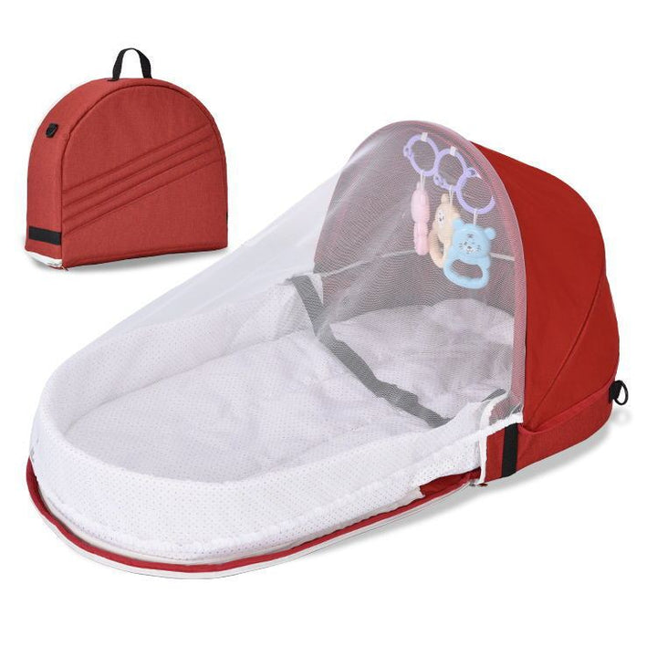 Foldable Anti-Pressure Bionic Travel Crib for Newborns - Convenient Middle Bed Isolation for Easy Travel - Totostore