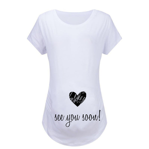 Maternity T-Shirts for Women Funny Slim Tops for Comfort and Style - Totostore