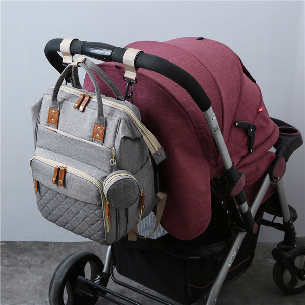 Convenient New Mommy Backpack - Stroller Hanging Baby Bag with Convertible Folding Crib - Totostore