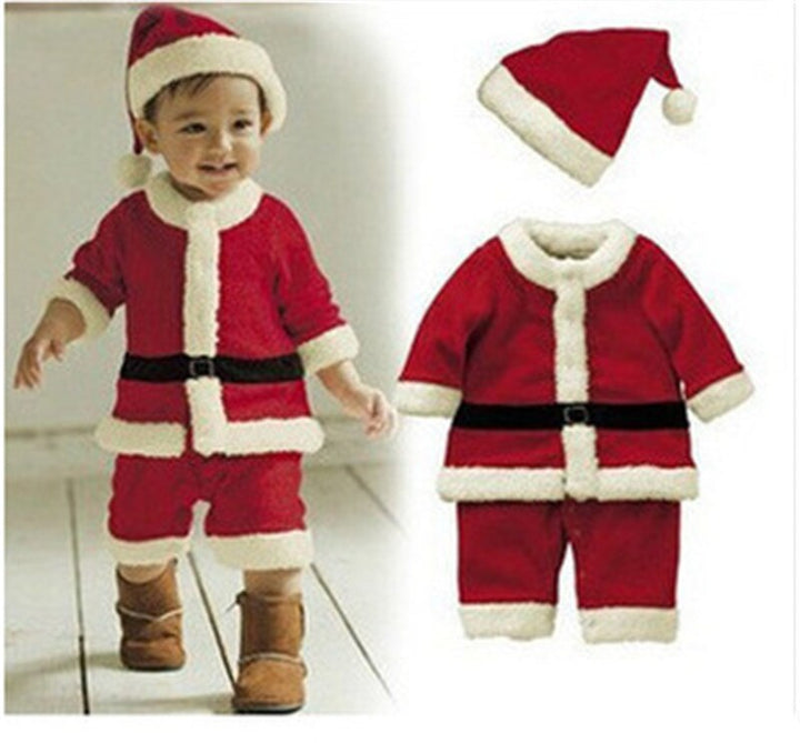 Christmas Clothing Set for Kids 12M-3Y Baby Boys Girls Santa Suit and Dress - Totostore