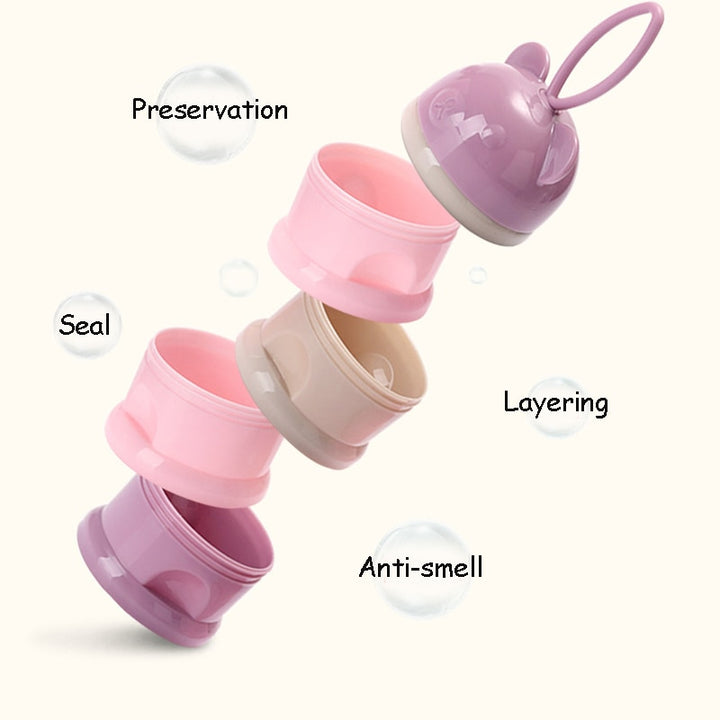 Portable Baby Food Storage- 34 Layers Bear Design for Infant Milk Powder Toddler Snacks More - Totostore