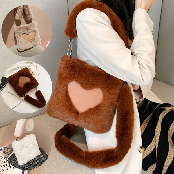 Winter Plush Shoulder Bags For Women - Love Handbags Collection