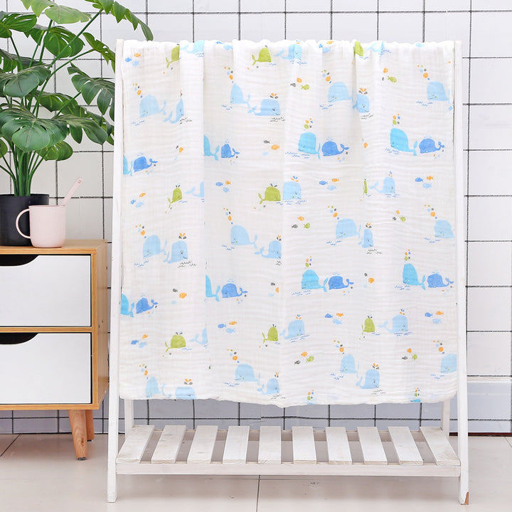 Six-Layer Seersucker Quilt Baby Bath Towel - Soft and Luxurious - Totostore