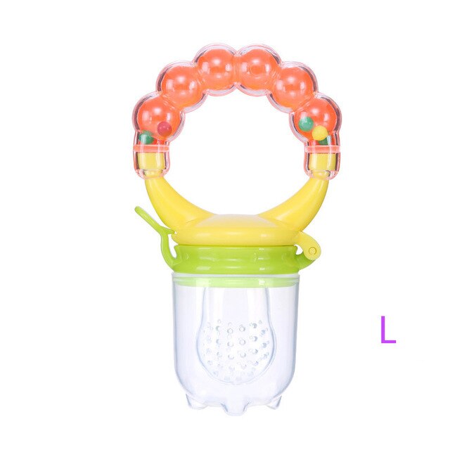 Hot Sale 1 Pcs Food Baby Pacifiers Nipple Pacifiers for Baby Fruit Feeder Nipples Feeding Safe Pacifier Hand Bell Toy - Totostore