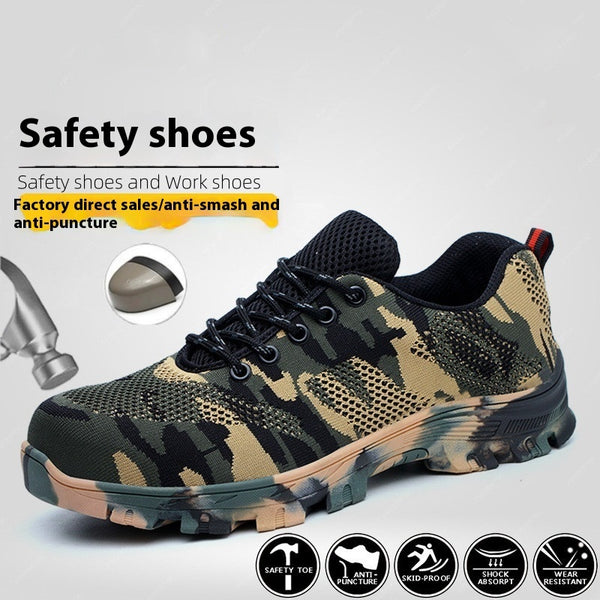 Breathable Fly Woven Hiking Safety Shoes - Anti-Slip  Comfortable