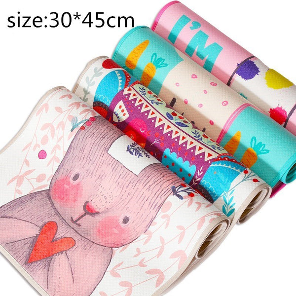 3 Layer Changing Pads Covers Breathable Baby Diapers Mattress Diapers for Newborns Cartoon Pattern Waterproof Changing Mat 30*45cm - Totostore