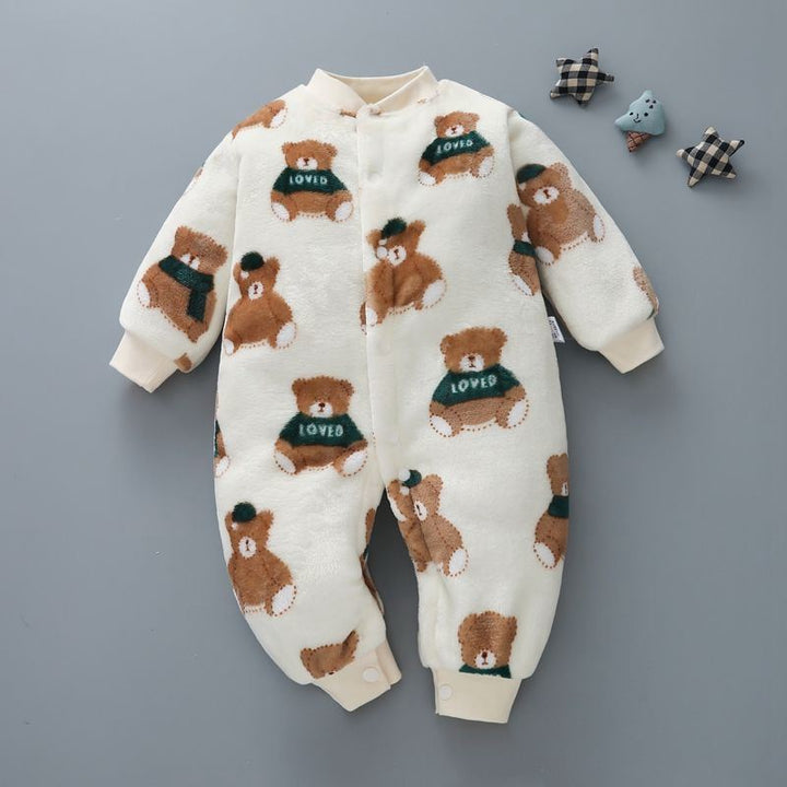 Pure Color Cozy Baby Onesie Thick Warm and Adorable - Totostore