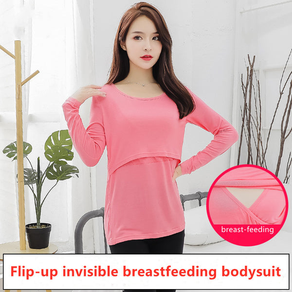 Stylish Comfortable Maternity Nursing T-shirt Pregnancy Clothing for Feeding Tops for Expecting Mothers - Totostore