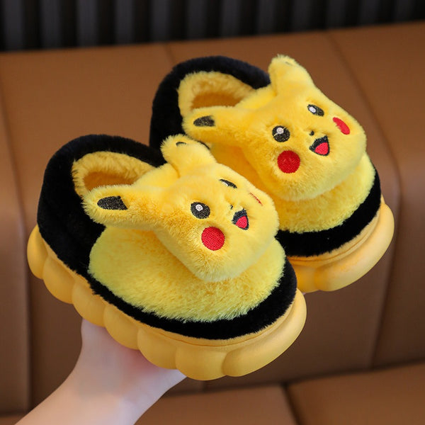 Childrens Winter Cotton Slippers Cute Cartoon Home Shoes for Girls Non-Slip and Warm for Indoor and Outdoor Use Parent-Child Matching Baby Cotton Shoes - Totostore