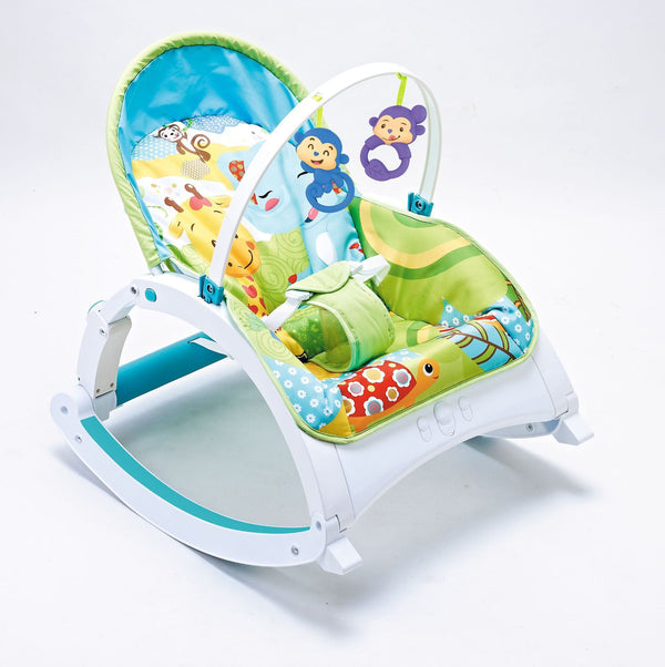 Foldable Storage Baby Rocking Chair with Soothing Toys - Perfect for Nursery or Travel - Totostore