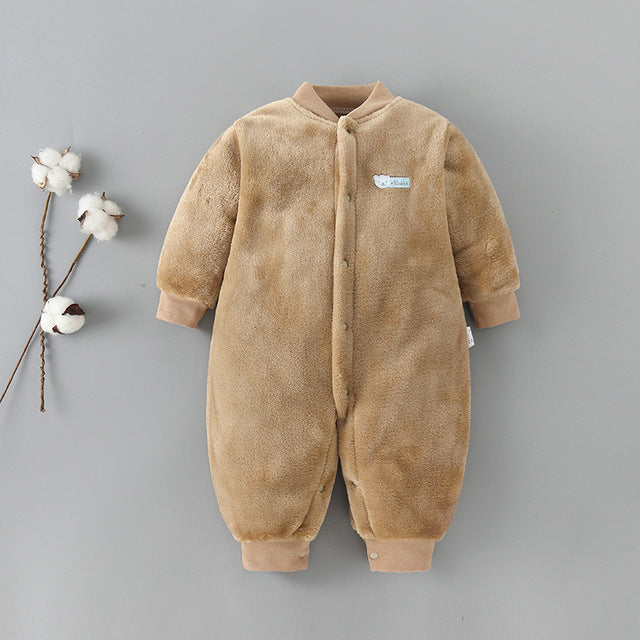 Pure Color Cozy Baby Onesie Thick Warm and Adorable - Totostore