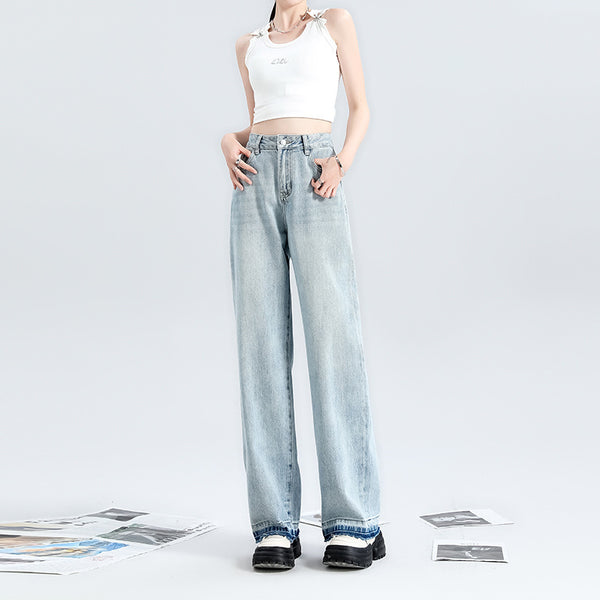 Light Blue Wide Leg Jeans for Women - Fashionable and Comfortable