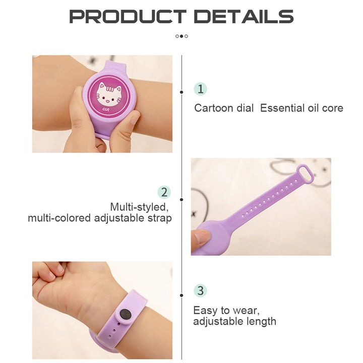 Lightweight Kids Mosquito Repellent Watch - Natural Plant Essential Oil Bracelet for Outdoor Protection - Totostore