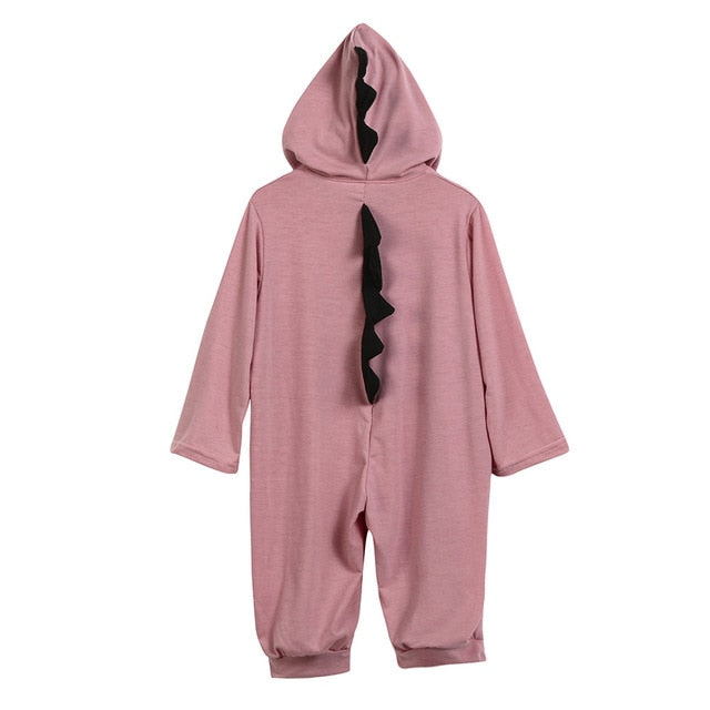 Newborn Infant Baby Boy Girl Dinosaur Hooded Romper Jumpsuit Outfits Clothes Long Sleeve Solid Baby Rompers Casual Comfortable - Totostore