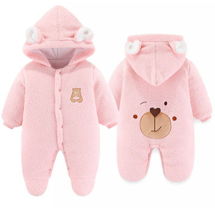 Newborn Baby Clothes Onesie Autumn And Winter Suit Netflix Thickened Warm Baby Out Holding Clothes Winter - Totostore