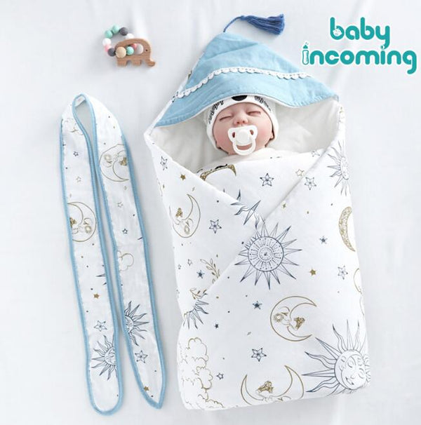 Double Layer Cotton Newborn Swaddle Anti-Shock Sleeping Bag Quilt for Spring Babies - Totostore