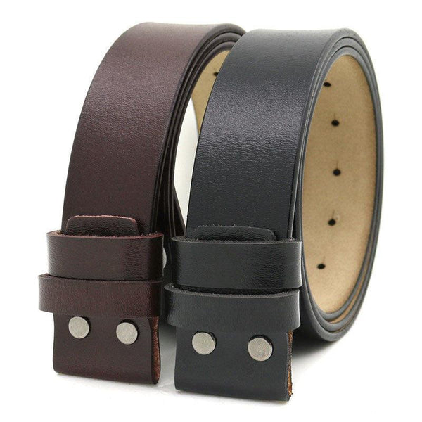 38cm No Buckle Men's Leather Belt