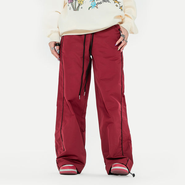 Womens Casual Loose Wide Leg Sports Pants - Solid Color for Comfort and Style