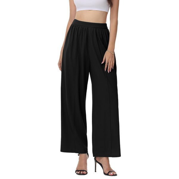 High Waist Waffle Knit Womens Wide Leg Pants - Stylish and Comfortable