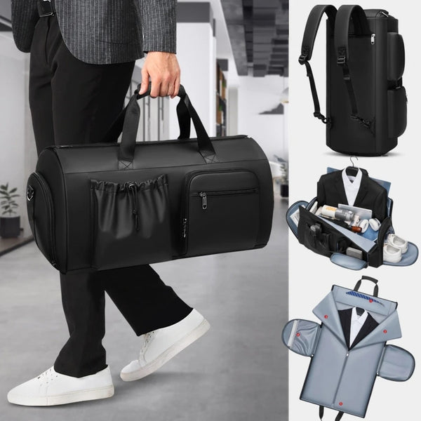 Mens Waterproof Suit Bag with Shoe Compartment - Large Capacity Travel Organizer for Dry and Wet Items