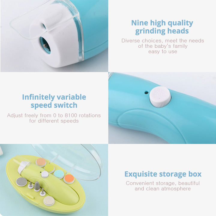 Electric Baby Nail Trimmer USB Charging Kids Infant Baby Cutter Nail Care Baby Trimmer Manicure Clipper Scissors - Totostore