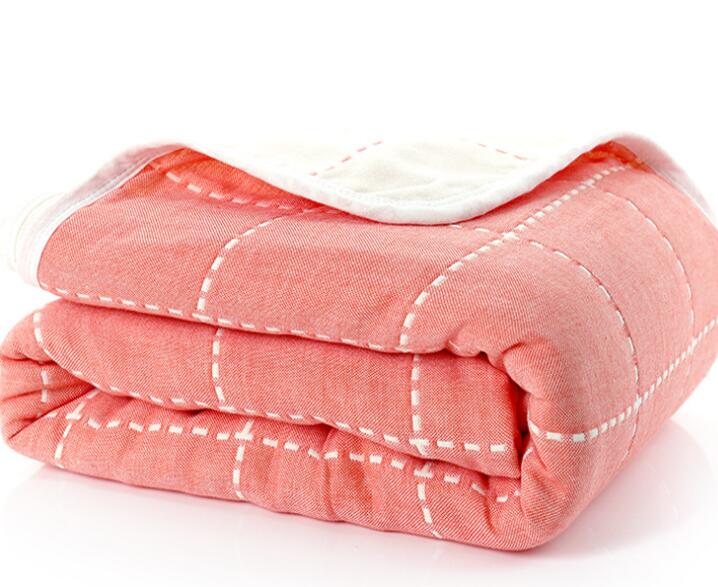 Soft Muslin Cotton Baby Blanket - 6 Layer Thick Swaddle for Newborns Kids Receiving Blanket for Bedding and Cover Breathable and Gentle Fabric - Totostore