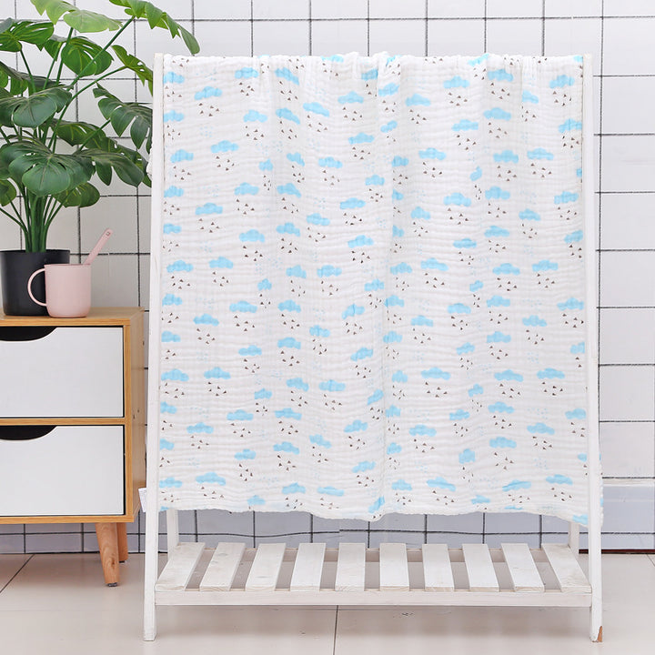 Six-Layer Seersucker Quilt Baby Bath Towel - Soft and Luxurious - Totostore