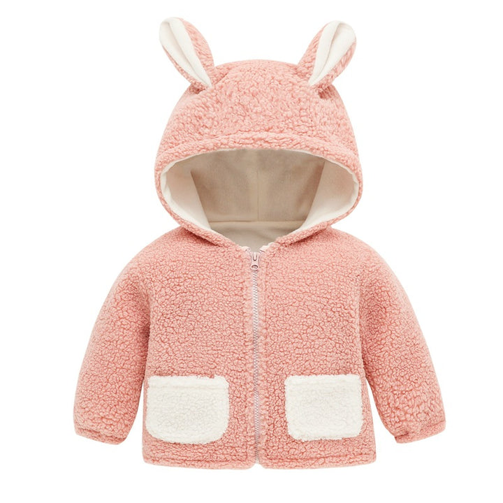 Girls Polar Fleece Jacket Boys Coat Autumn and Winter Clothes Baby Fleece Hooded Tops Baby Clothes - Totostore