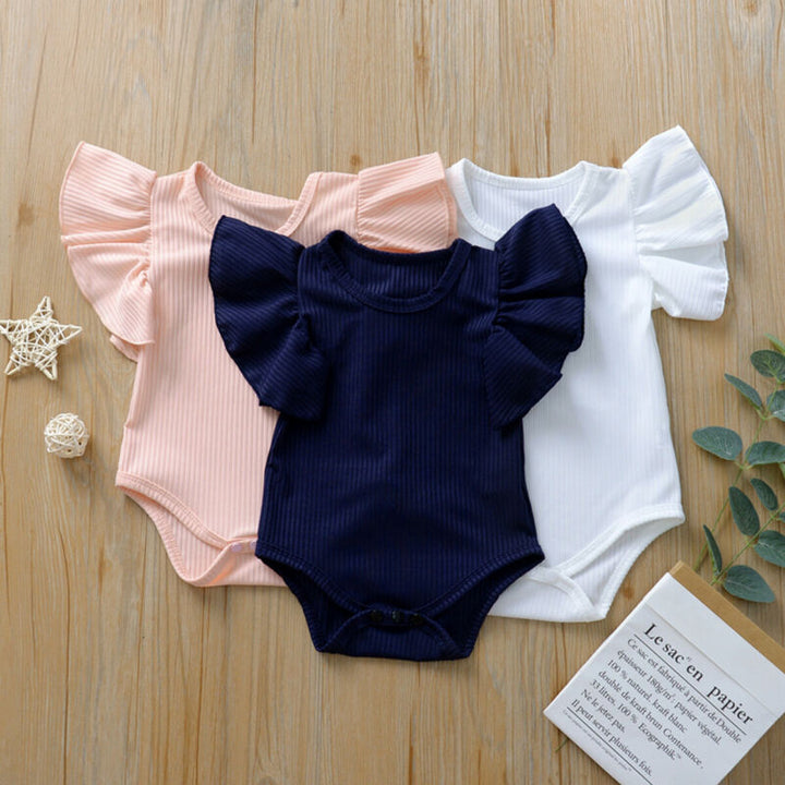 Newborn Cotton Bodysuit Set for Baby Girl Short Sleeve Sunsuit Infant Clothing - Totostore