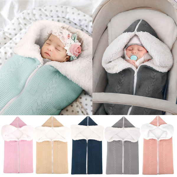 Multifunctional Baby Stroller Sleeping Bag - Warm Wool Knit Velvet Lining - Totostore